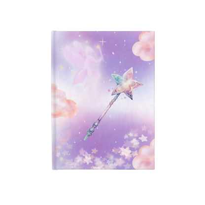 Notebook Fairy Journal with a star-shaped wand design on a pastel background